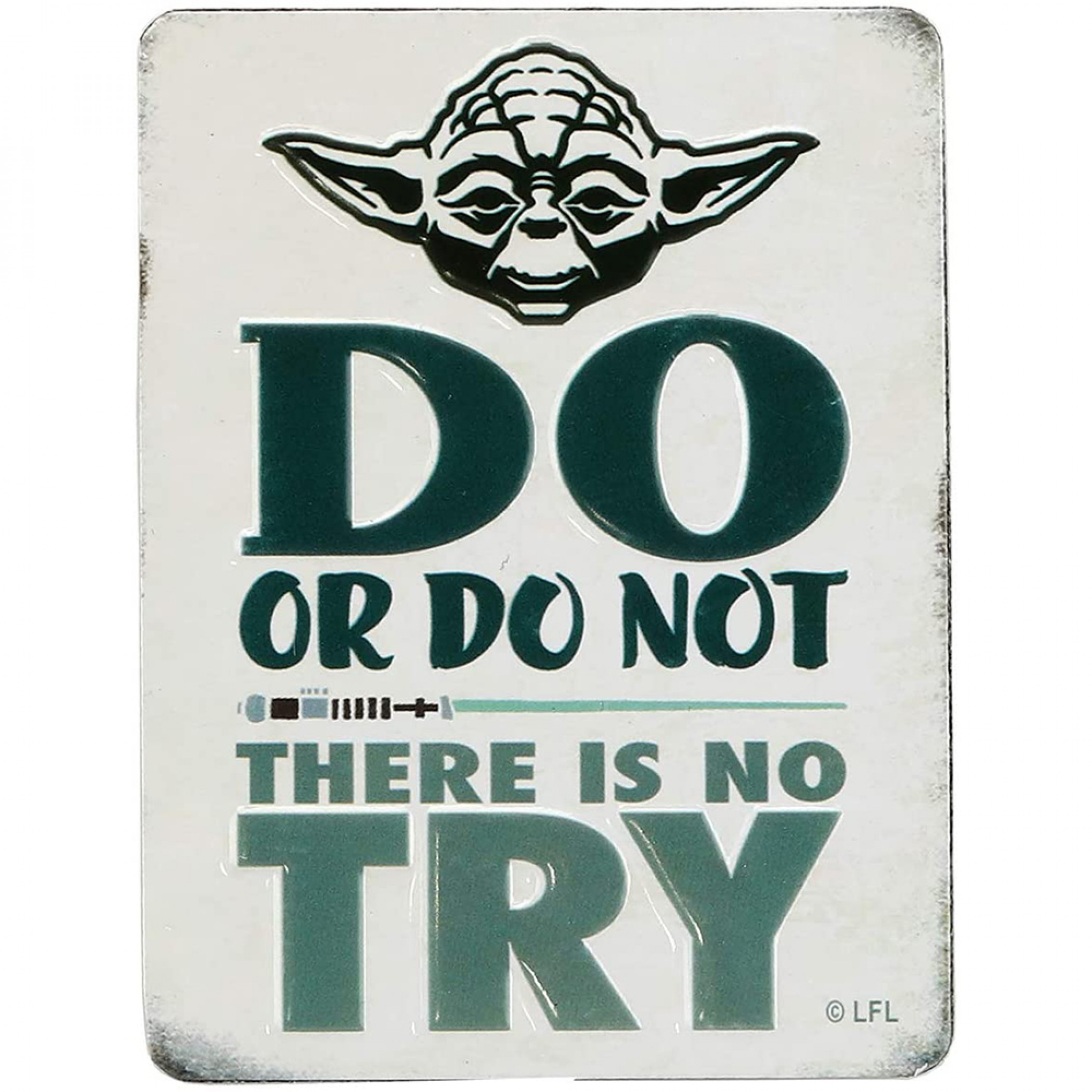 Star Wars Yoda Do or Do Not Rustic Embossed Tin Magnet